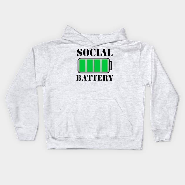 Social Battery Full Kids Hoodie by Velvet